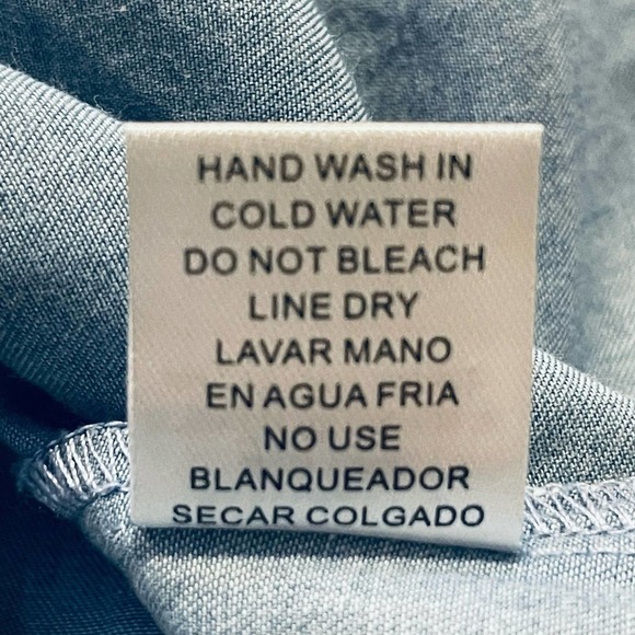 Entro Tunic Blue Chambray Dress Nautical Short Sleeve Size M - Picture 5 of 9